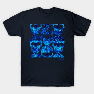 Skulls Convene in Blue by Blackout Design T-Shirt